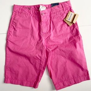 NWT. Girls Lands’ End Bright Pink Bermuda Shorts